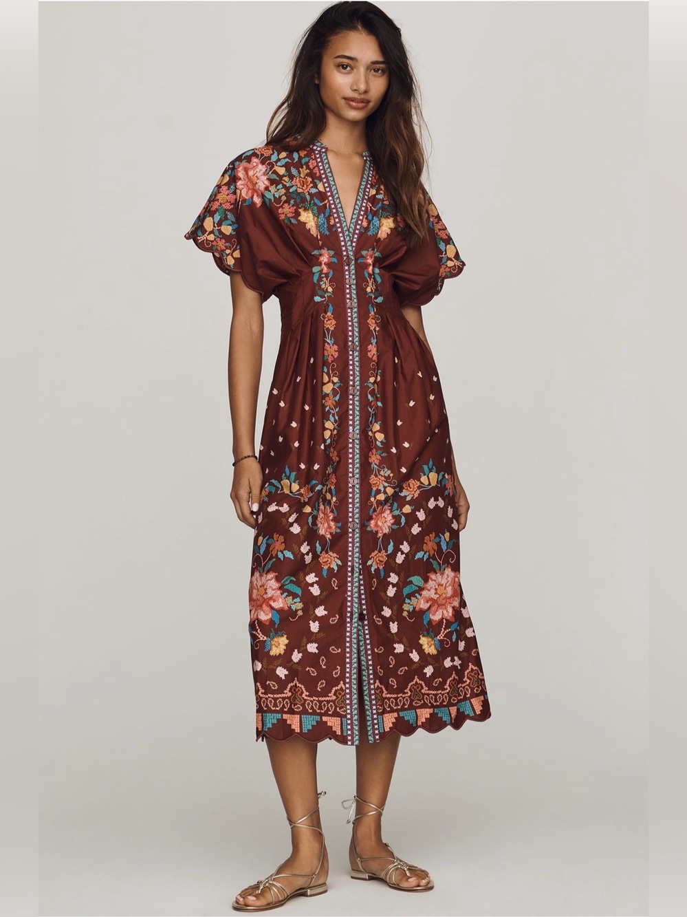 FARM RIO MIDI DRESS SIZE XS NWT